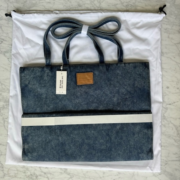 SOLD‼️ TELFAR New Large Denim Shopper Bag Tote Blue Denim - Picture 6 of 8